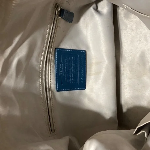 Rare Coach Bag - Ashley Gathered Satin, Ocean Blue Satchel - Picture 3 of 5